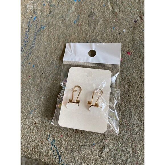 Floral Stud Earrings Fashion Jewelry Blue Rhinestone Clip On Studs - Picture 4 of 4